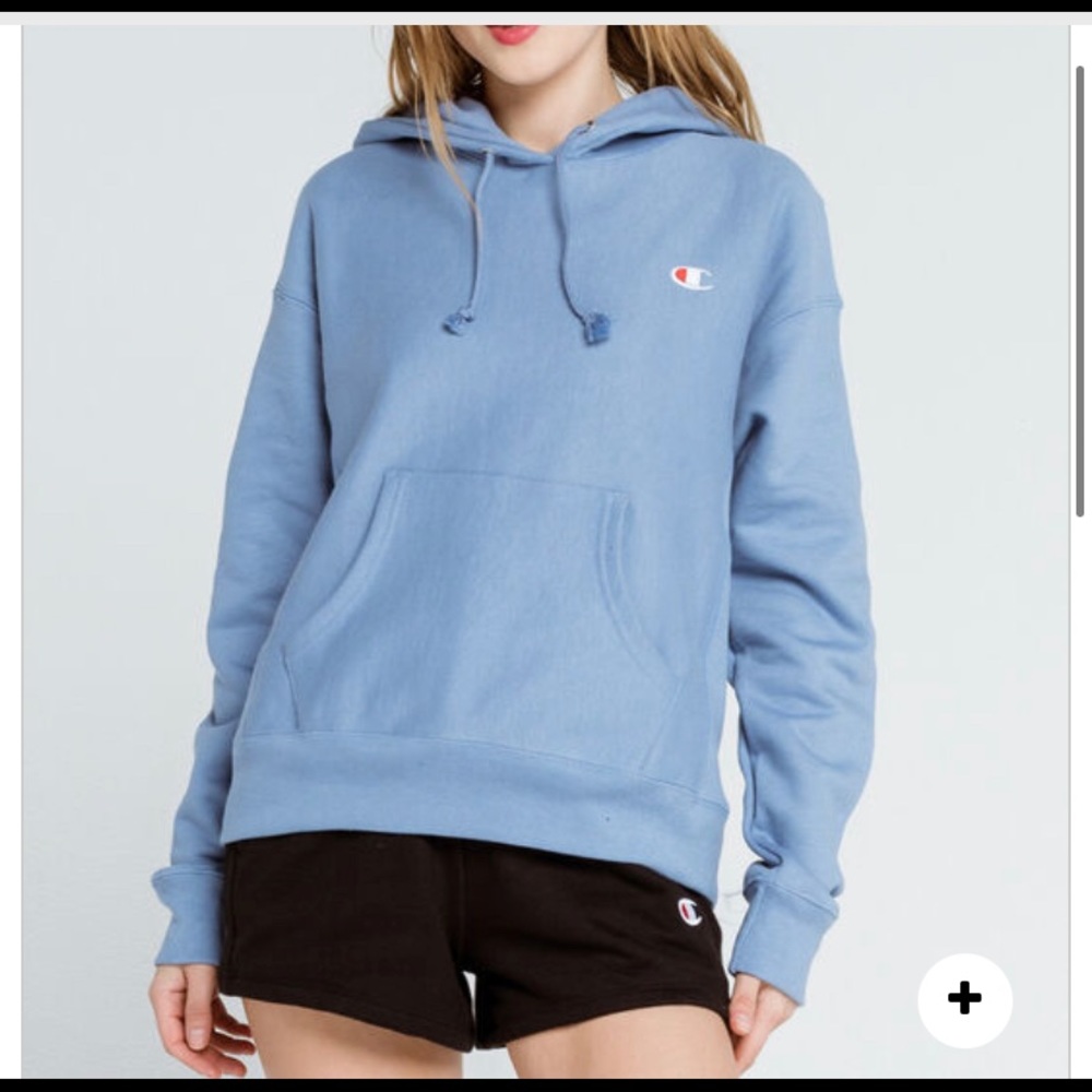 Light blue champion hoodie size medium